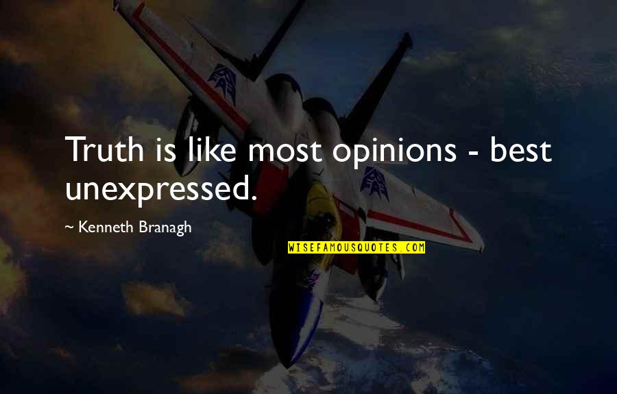 Asha'bellanar Quotes By Kenneth Branagh: Truth is like most opinions - best unexpressed.