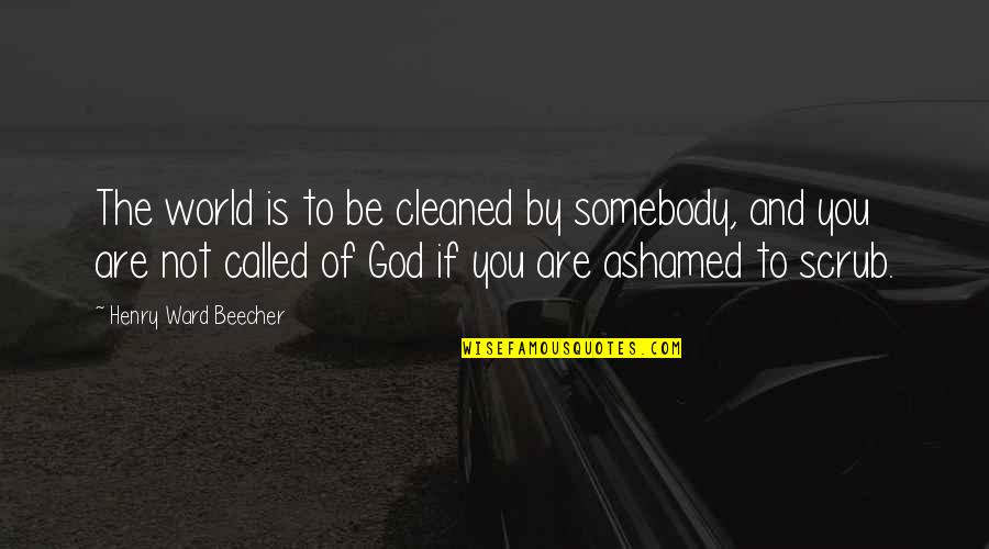 Ashamed Of You Quotes By Henry Ward Beecher: The world is to be cleaned by somebody, Ashamed Of You Quotes By Henry Ward Beecher: The world is to be cleaned by somebody,