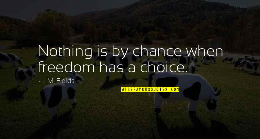 Ashanderi Quotes By L.M. Fields: Nothing is by chance when freedom has a Ashanderi Quotes By L.M. Fields: Nothing is by chance when freedom has a
