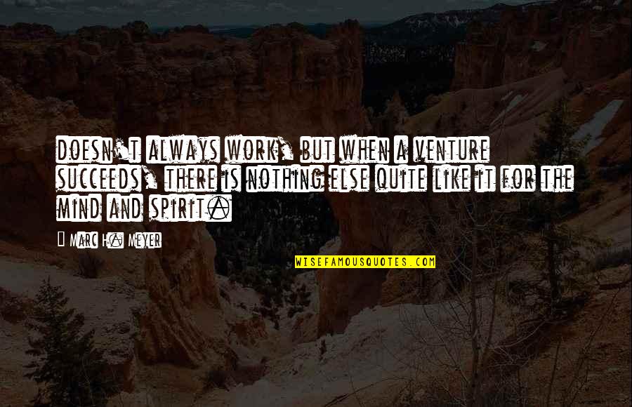 Ashanderi Quotes By Marc H. Meyer: doesn't always work, but when a venture succeeds, Ashanderi Quotes By Marc H. Meyer: doesn't always work, but when a venture succeeds,