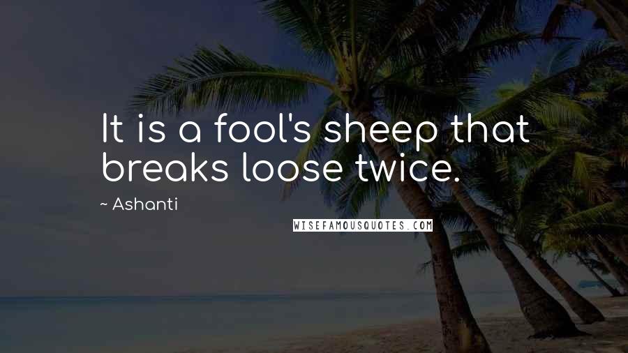 Ashanti quotes: It is a fool's sheep that breaks loose twice.