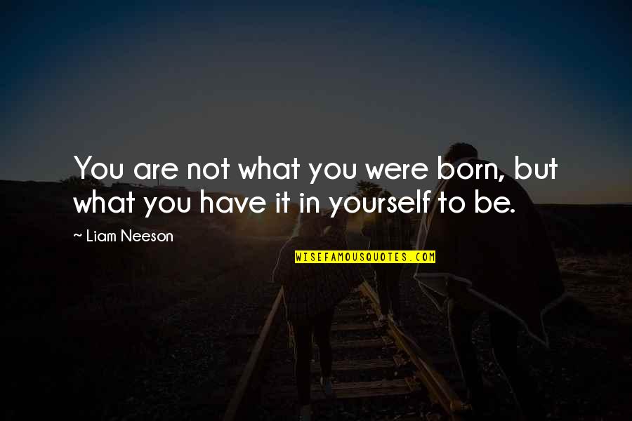 Ashay Quotes By Liam Neeson: You are not what you were born, but