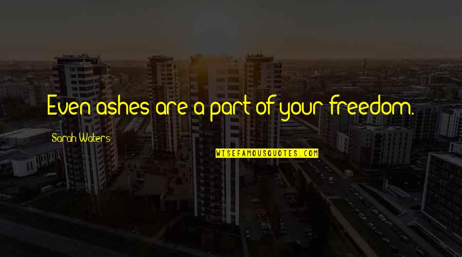 Ashes Quotes By Sarah Waters: Even ashes are a part of your freedom.