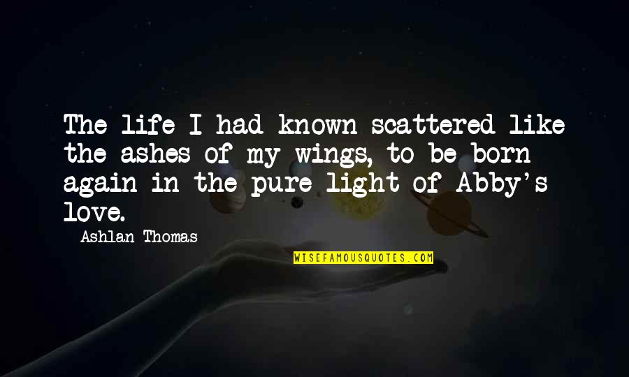 Ashes To Ashes Quotes By Ashlan Thomas: The life I had known scattered like the