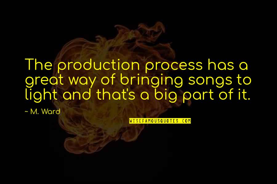 Ashiki2 Quotes By M. Ward: The production process has a great way of Ashiki2 Quotes By M. Ward: The production process has a great way of