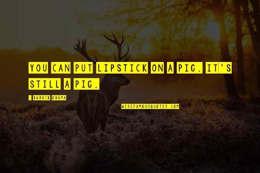 Ashini Amin Quotes By Barack Obama: You can put lipstick on a pig. It's Ashini Amin Quotes By Barack Obama: You can put lipstick on a pig. It's