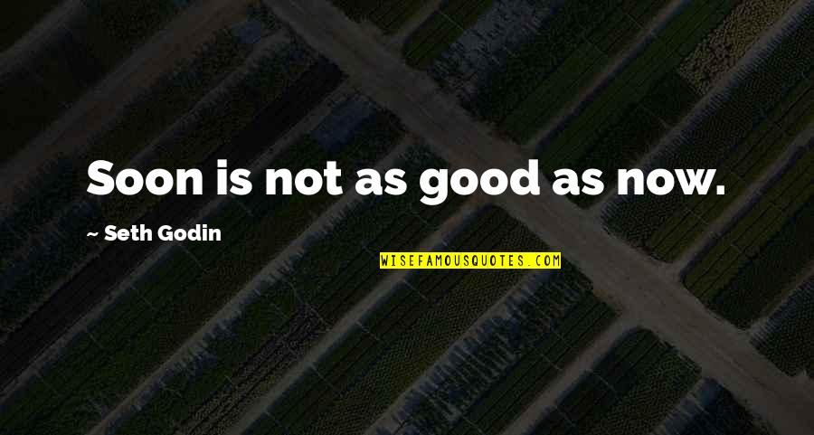 Ashiru Kudan Quotes By Seth Godin: Soon is not as good as now.