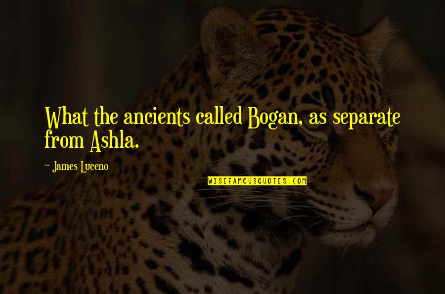 Ashla Quotes By James Luceno: What the ancients called Bogan, as separate from