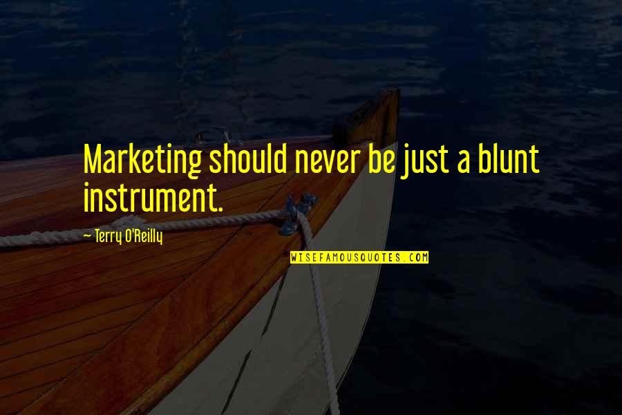 Ashlea Darracott Quotes By Terry O'Reilly: Marketing should never be just a blunt instrument.