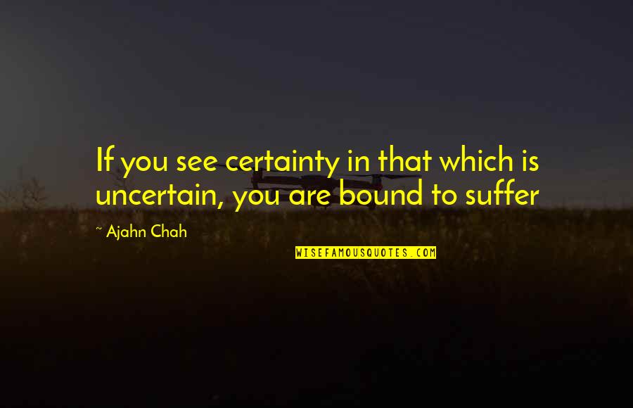 Ashlee Casserly Quotes By Ajahn Chah: If you see certainty in that which is
