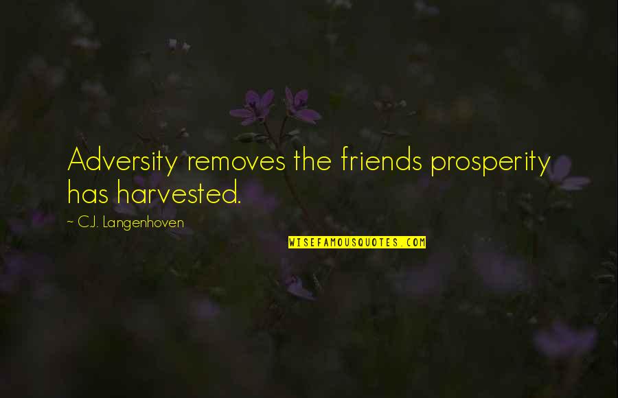 Ashlee Casserly Quotes By C.J. Langenhoven: Adversity removes the friends prosperity has harvested. Ashlee Casserly Quotes By C.J. Langenhoven: Adversity removes the friends prosperity has harvested.