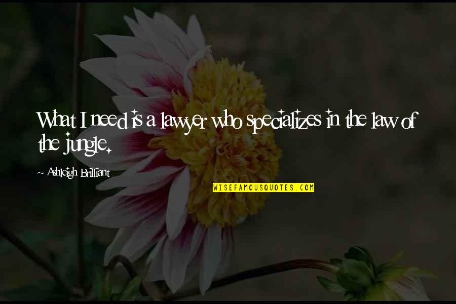 Ashleigh Quotes By Ashleigh Brilliant: What I need is a lawyer who specializes