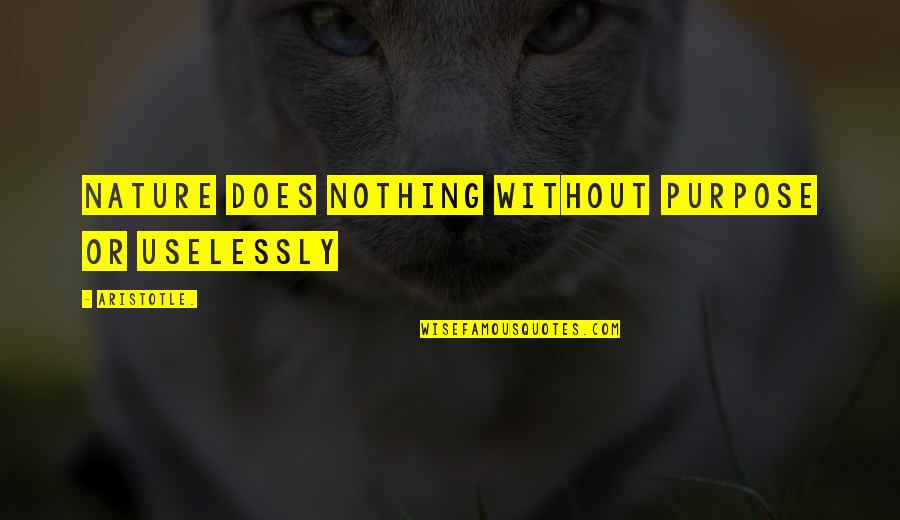 Ashley Baxter Blake Quotes By Aristotle.: Nature does nothing without purpose or uselessly Ashley Baxter Blake Quotes By Aristotle.: Nature does nothing without purpose or uselessly