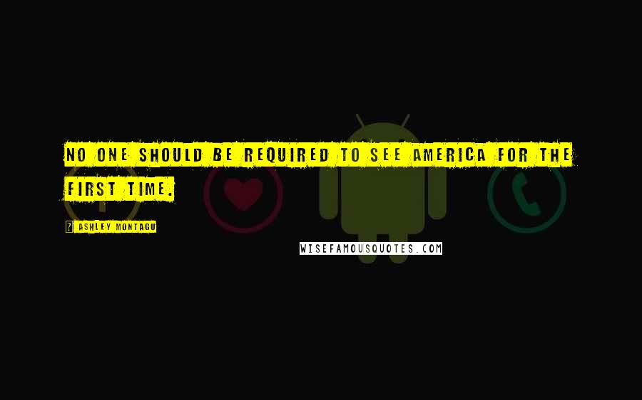 Ashley Montagu quotes: No one should be required to see America for the first time.