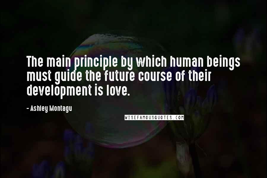 Ashley Montagu quotes: The main principle by which human beings must guide the future course of their development is love.