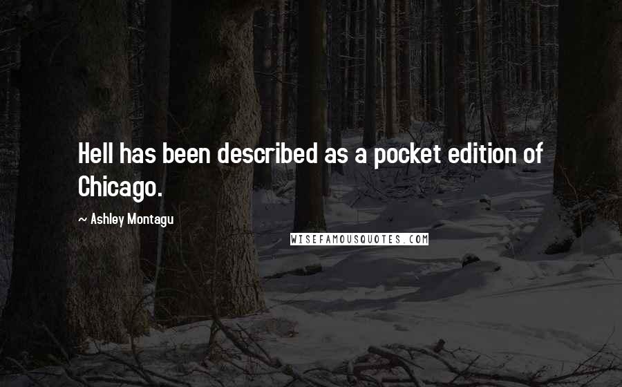 Ashley Montagu quotes: Hell has been described as a pocket edition of Chicago.