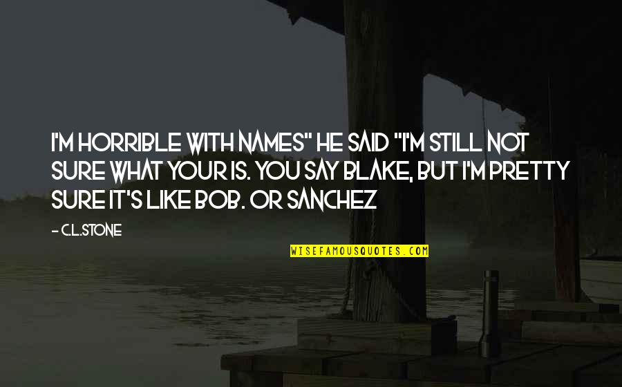 Ashlyn Dunham Quotes By C.L.Stone: I'm horrible with names" He said "I'm still Ashlyn Dunham Quotes By C.L.Stone: I'm horrible with names" He said "I'm still