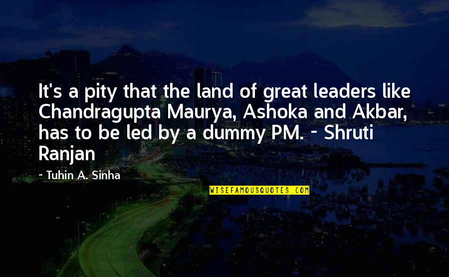 Ashoka Maurya Quotes By Tuhin A. Sinha: It's a pity that the land of great