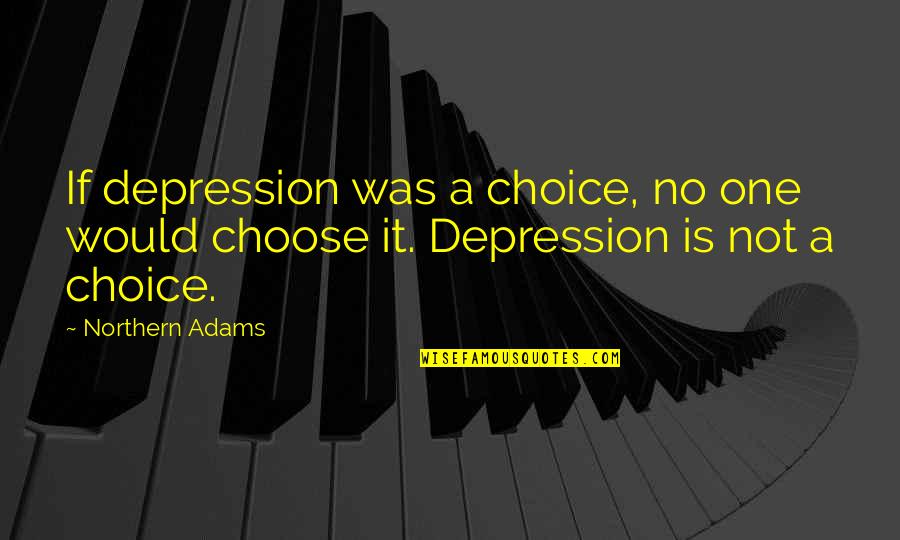 Ashoke Kaveeshar Quotes By Northern Adams: If depression was a choice, no one would
