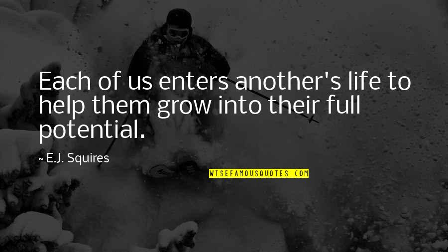 Ashrafzadeh Amin Quotes By E.J. Squires: Each of us enters another's life to help