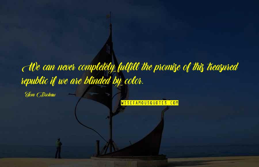 Ashtiani Andy Quotes By Tom Brokaw: We can never completely fulfill the promise of Ashtiani Andy Quotes By Tom Brokaw: We can never completely fulfill the promise of