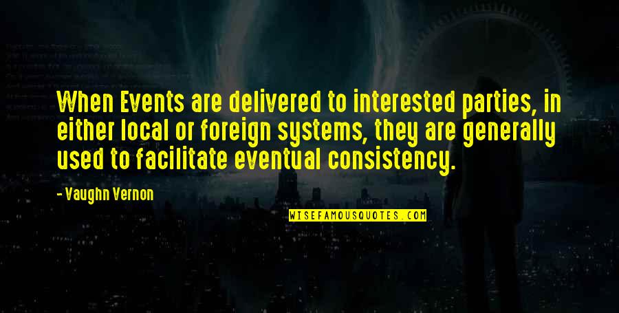 Ashwath Marimuthu Quotes By Vaughn Vernon: When Events are delivered to interested parties, in