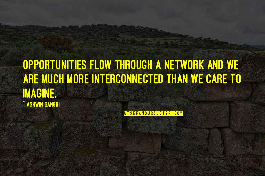 Ashwin Quotes By Ashwin Sanghi: Opportunities flow through a network and we are