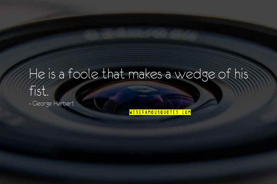 Asia Travel Quotes By George Herbert: He is a foole that makes a wedge