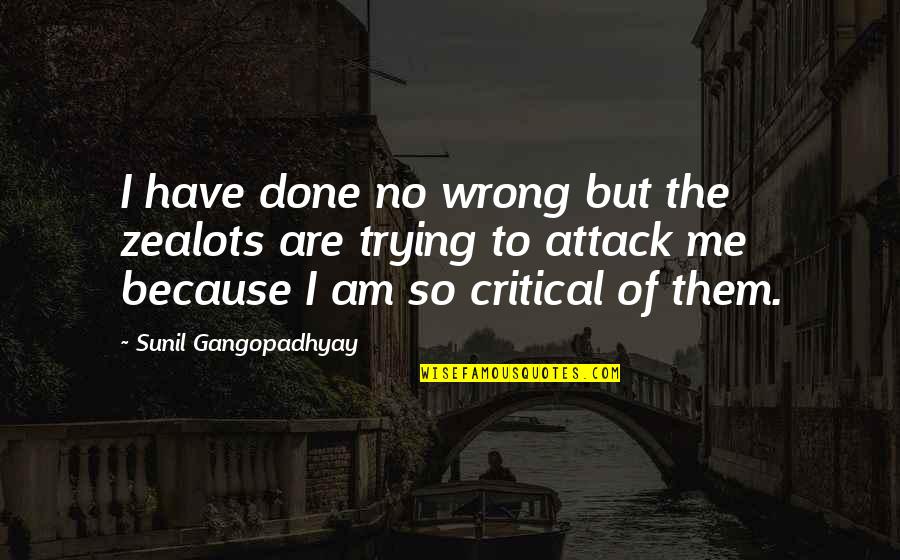 Asiakastieto Quotes By Sunil Gangopadhyay: I have done no wrong but the zealots