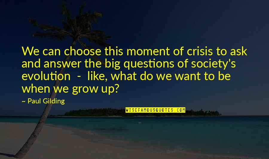 Ask And The Answer Quotes By Paul Gilding: We can choose this moment of crisis to