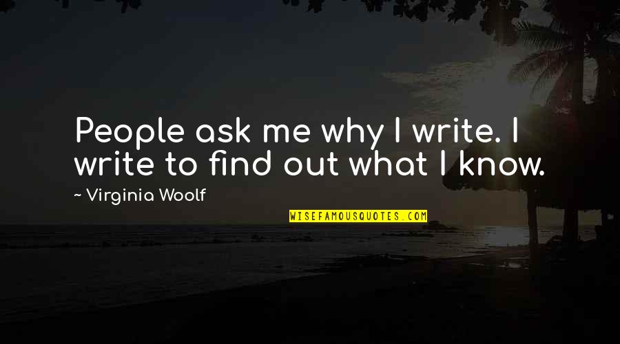 Ask Me Why Quotes By Virginia Woolf: People ask me why I write. I write