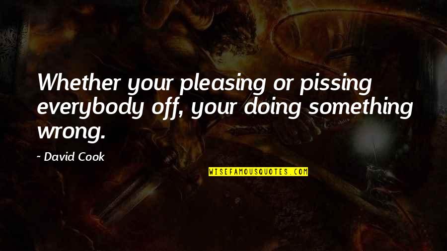 Asking Alexandria Band Quotes By David Cook: Whether your pleasing or pissing everybody off, your