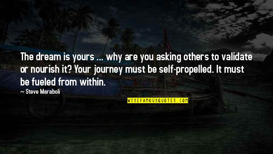 Asking If Your Ok Quotes By Steve Maraboli: The dream is yours ... why are you