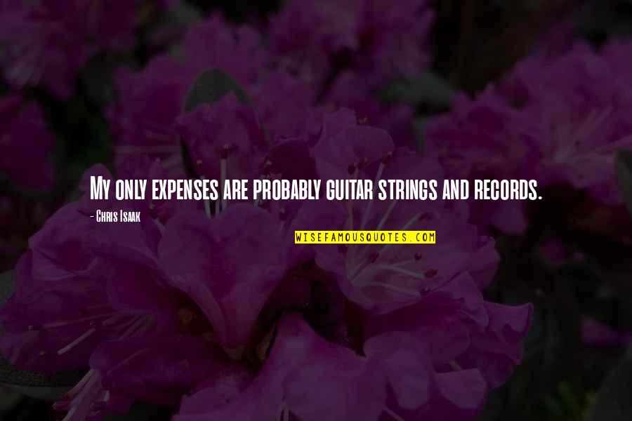 Aslan Sacrifice Quotes By Chris Isaak: My only expenses are probably guitar strings and