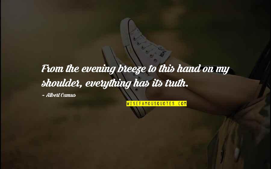 Asman Urdu Quotes By Albert Camus: From the evening breeze to this hand on