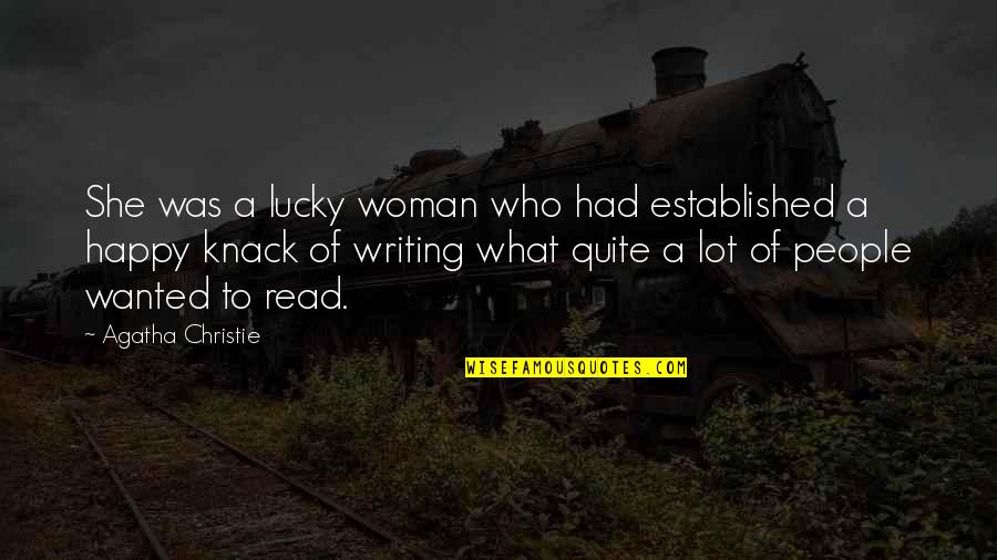 Asnap Quotes By Agatha Christie: She was a lucky woman who had established