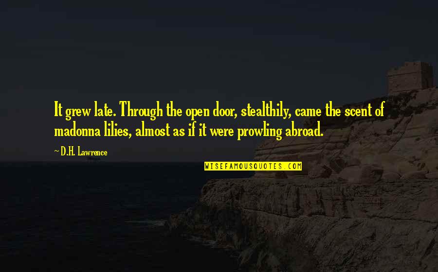 Asoke Datta Quotes By D.H. Lawrence: It grew late. Through the open door, stealthily, Asoke Datta Quotes By D.H. Lawrence: It grew late. Through the open door, stealthily,
