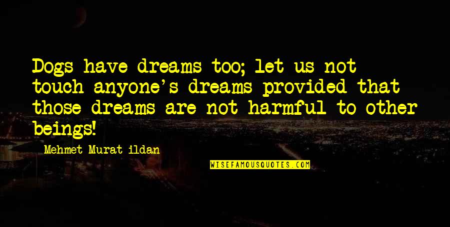 Asombrarse Significado Quotes By Mehmet Murat Ildan: Dogs have dreams too; let us not touch Asombrarse Significado Quotes By Mehmet Murat Ildan: Dogs have dreams too; let us not touch
