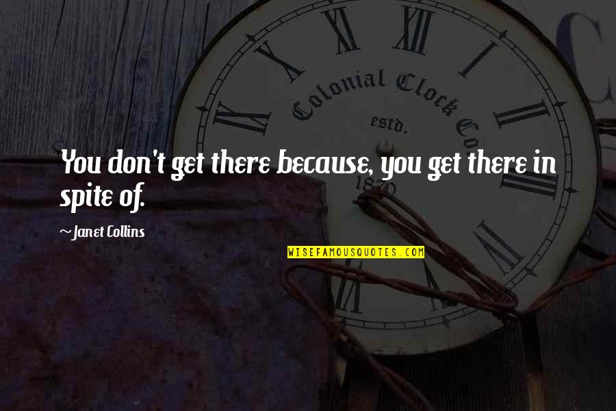 Asool Quotes By Janet Collins: You don't get there because, you get there