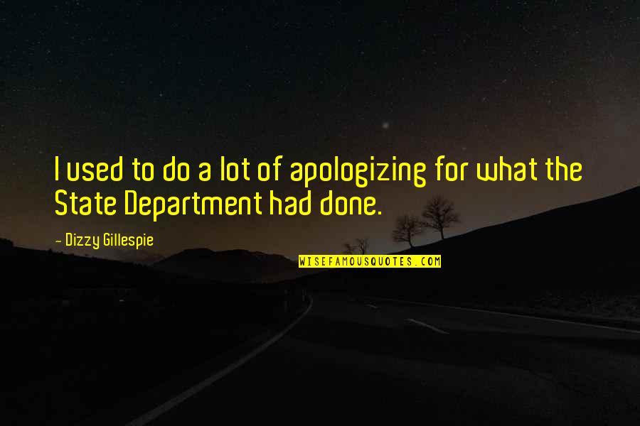 Aspartame And Diabetes Quotes By Dizzy Gillespie: I used to do a lot of apologizing