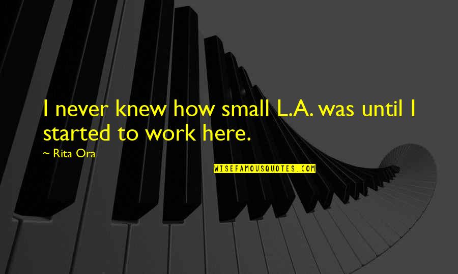 Aspectual Morpheme Quotes By Rita Ora: I never knew how small L.A. was until