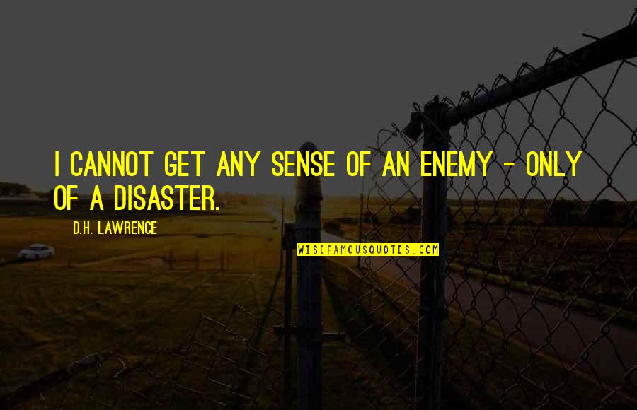 Aspectual Quotes By D.H. Lawrence: I cannot get any sense of an enemy