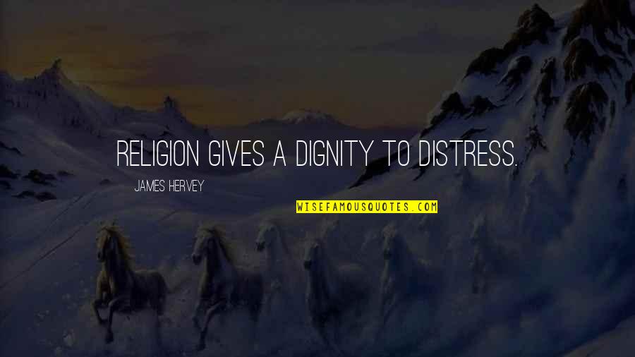 Aspergian Quotes By James Hervey: Religion gives a dignity to distress.