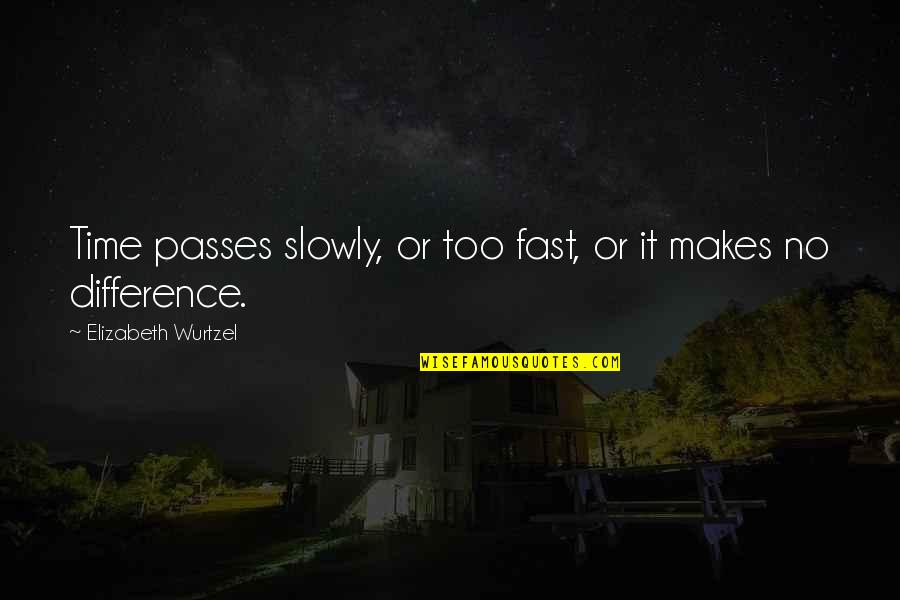 Aspidistra Flying Quotes By Elizabeth Wurtzel: Time passes slowly, or too fast, or it Aspidistra Flying Quotes By Elizabeth Wurtzel: Time passes slowly, or too fast, or it