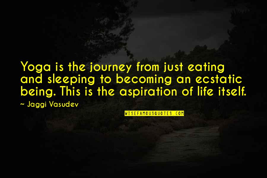 Aspiration In Life Quotes By Jaggi Vasudev: Yoga is the journey from just eating and