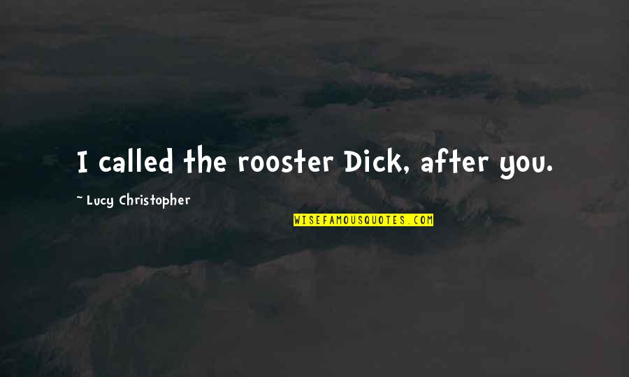 Aspiration In Life Quotes By Lucy Christopher: I called the rooster Dick, after you.