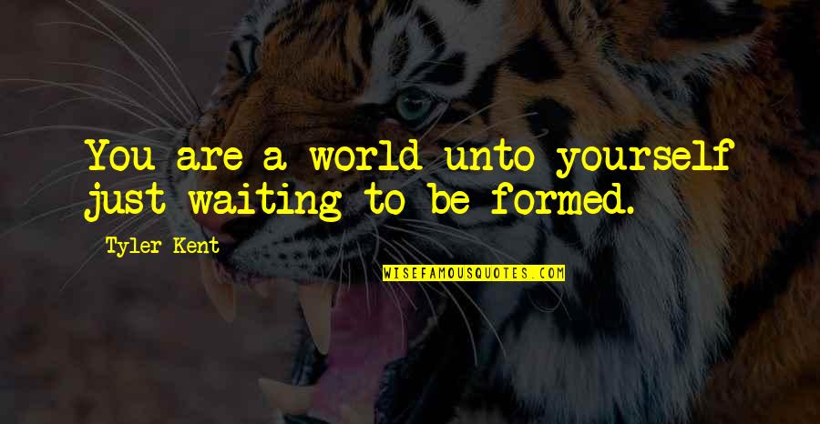 Aspirational Quotes By Tyler Kent: You are a world unto yourself just waiting
