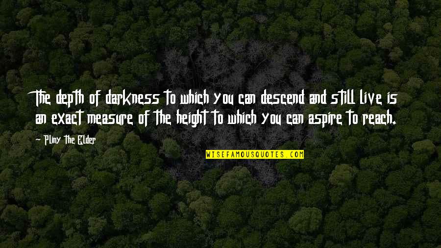 Aspire Quotes By Pliny The Elder: The depth of darkness to which you can