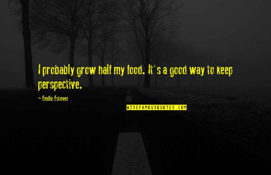 Aspiring Photographer Quotes By Emilio Estevez: I probably grow half my food. It's a