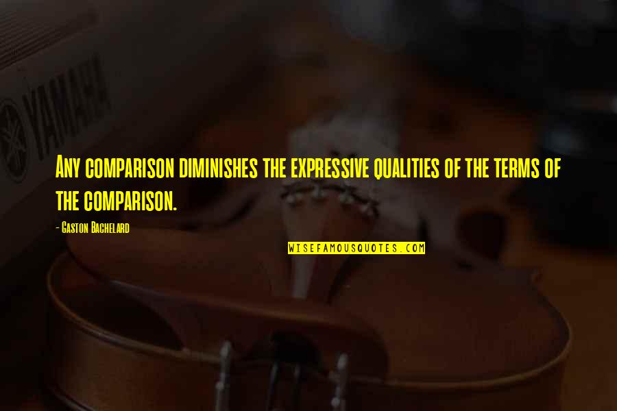 Asportation Synonym Quotes By Gaston Bachelard: Any comparison diminishes the expressive qualities of the